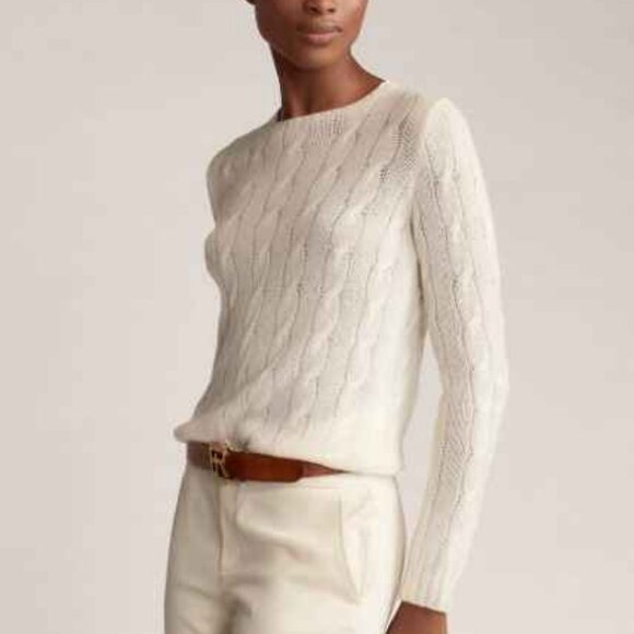 Polo by Ralph Lauren Cream Cable Knit Sweater - Picture 12 of 16